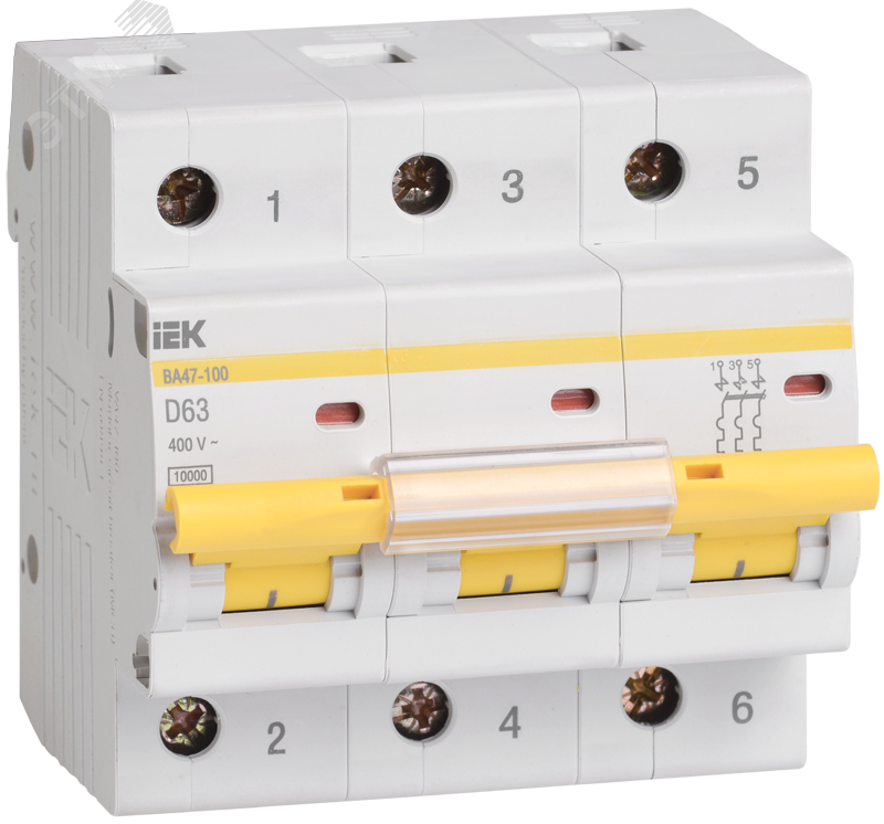 Автоматический выключатель ВА47-100МА без тепл. расцеп. 3P 40А 10кА D MVA43-3-040-D