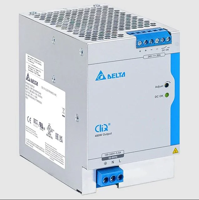 DRP-24V480W1CBN - Источник питания, однофазный, 24VDC / 20A, 480W, диапазон входных напряжений: 88 - 264VAC, габариты (мм): 124x82x127, вес 1,2 кг, монтаж: на DIN рейку