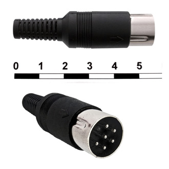 7-0251 6P - Разъем DIN 7, вилка на кабель 6pin, 1А
