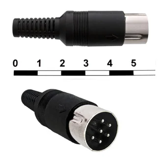 7-0251 6P - Разъем DIN 7, вилка на кабель 6pin, 1А