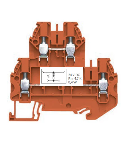 Клемма WT 4 E LDG +P O 24 - Многоуровневая функциональная клемма, тип фиксации провода: винтовой, номинальное сечение: 4 мм кв., 24V, ширина: 6 мм, цвет: оранжевый, тип монтажа: DIN 35