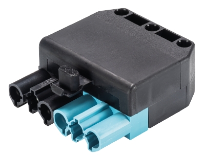 Разъем GST18i6S S1NZR1V SWPB - Вилочный разъем на кабель диам. 10 - 12 мм, 6 полюсов, винтовая фиксация, номинальное напряжение: 250/400V, номинальный ток: 20A, цвет: черный+синий, серия gesis GST18i6