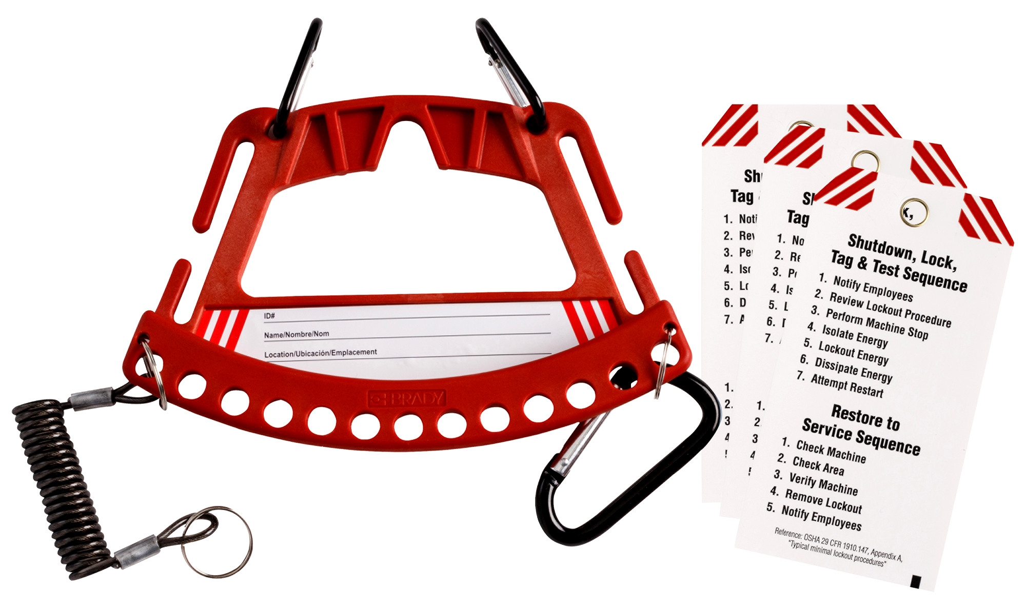 gws148861 - Держатель для замков и бирок поясной, нейлон, алюминий, сталь, количество отверстий для замков – 12, 132х194х27 мм, цвет – зеленый, 1 шт/упак