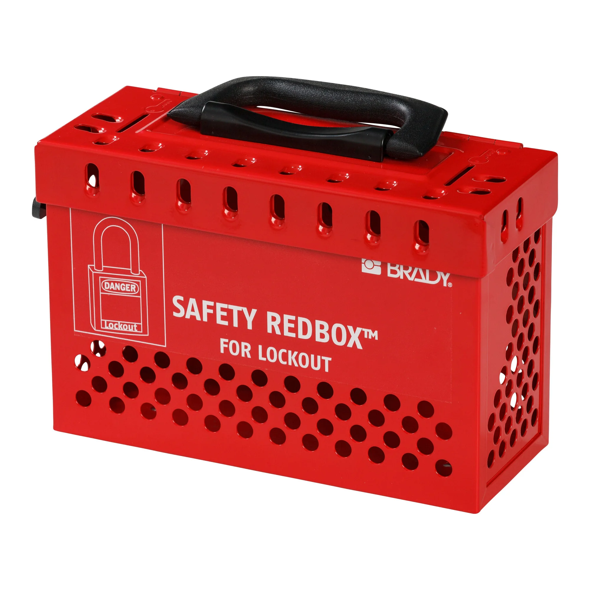 gws145579 - Бокс групповой Safety Redbox, сталь, количество отверстий для замков – 12, 155х236х91 мм, цвет – красный, 1 шт/упак