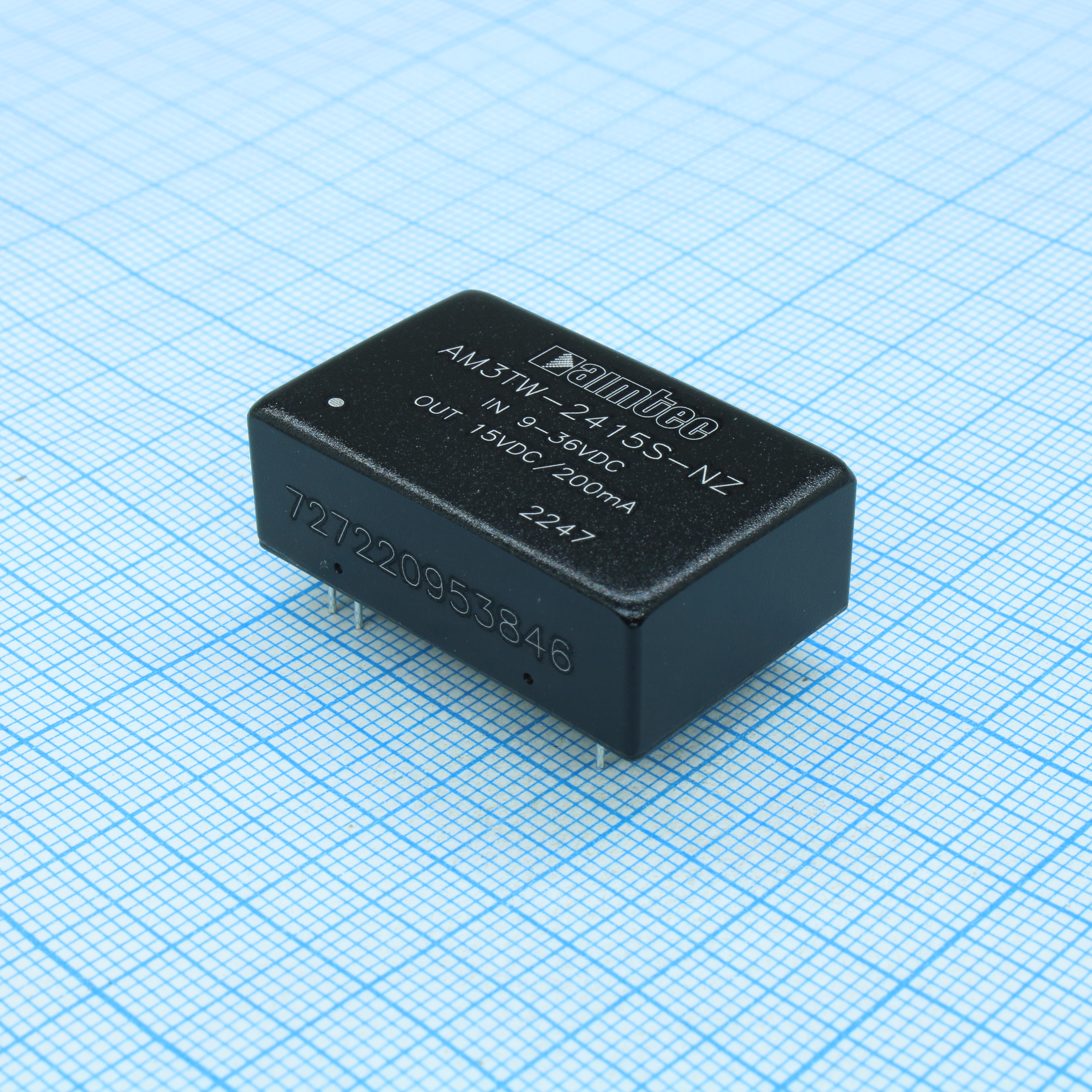 AM3TW-2415S-NZ - DC/DC, 3Вт, вход 9…36В, выход 15В/0.2А, изоляция 1500В DC, КПД 82%, максимальная емкостная нагрузка не более 680мкФ, DIP24, 32x20x10.8мм, -40…85°C, металл