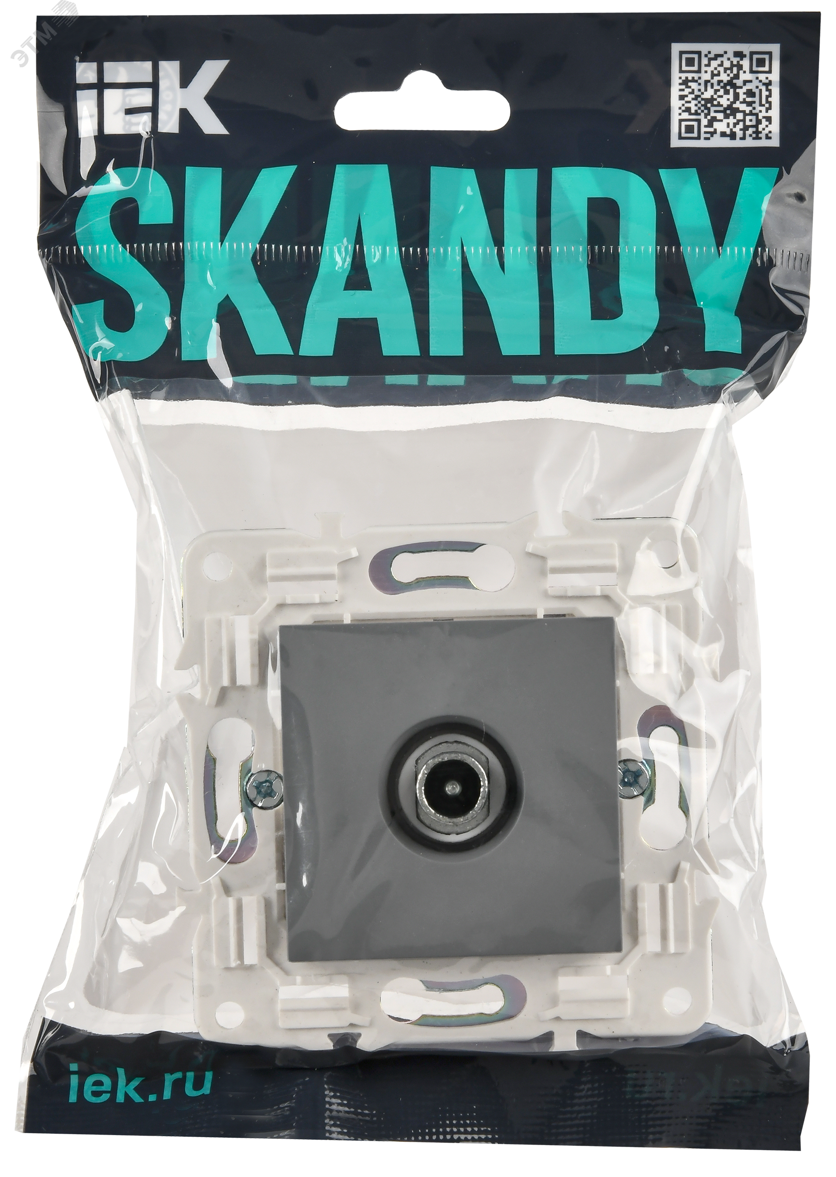 SKANDY Розетка TV проходная SK-A17Gr серый IEK SK-A10-P-K03