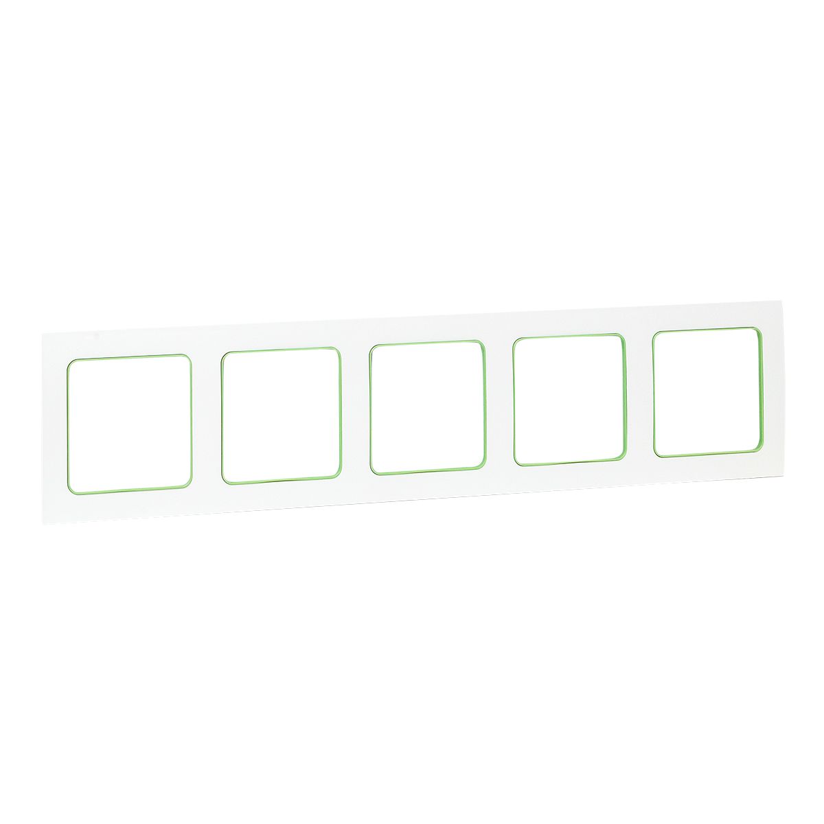 Стокгольм Рамка 5-местная белая с линией цвета зеленый EKF
