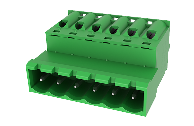 Вилочный разъем на кабель MC-PJ5.08H05P-0001 - Вилочный разъем, прямой, на кабель, шаг: 5.08 мм, 05 полюсов, фиксация провода пружинная, исполнение: стандартное, 320V, 12A, цвет: зеленый