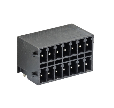 Вилка Wiecon 8513 SEGN/7 W F2 THR OB - Вилочный разъем, THR, горизонталный, на плату, с защелками, шаг 3,5 мм, 2 этажа, 7 полюсов, фиксация на плате пайкой, 160V, 8А, без маркировки, цвет: черный, серия 8513 SEGN G THR OB