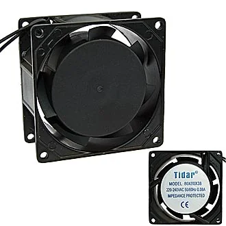 RQA 8038HSL 220VAC - Вентилятор 220В AC, 2300об/мин., 80x80х38мм, 39м3/час, 25дБ, подшипник скольжения, тип вывода - провод