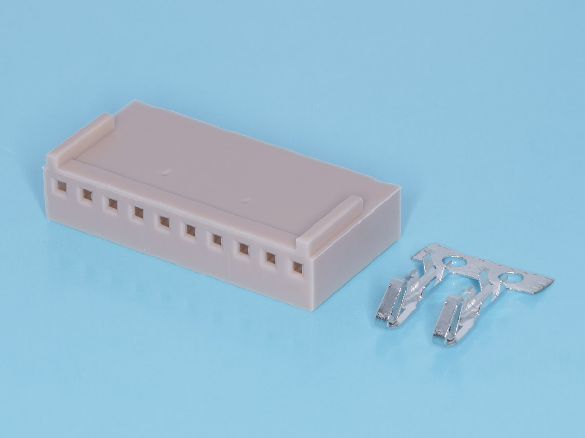 HU-10 - Разъем питания 10 контактов, гнездо на кабель, шаг 2,54мм