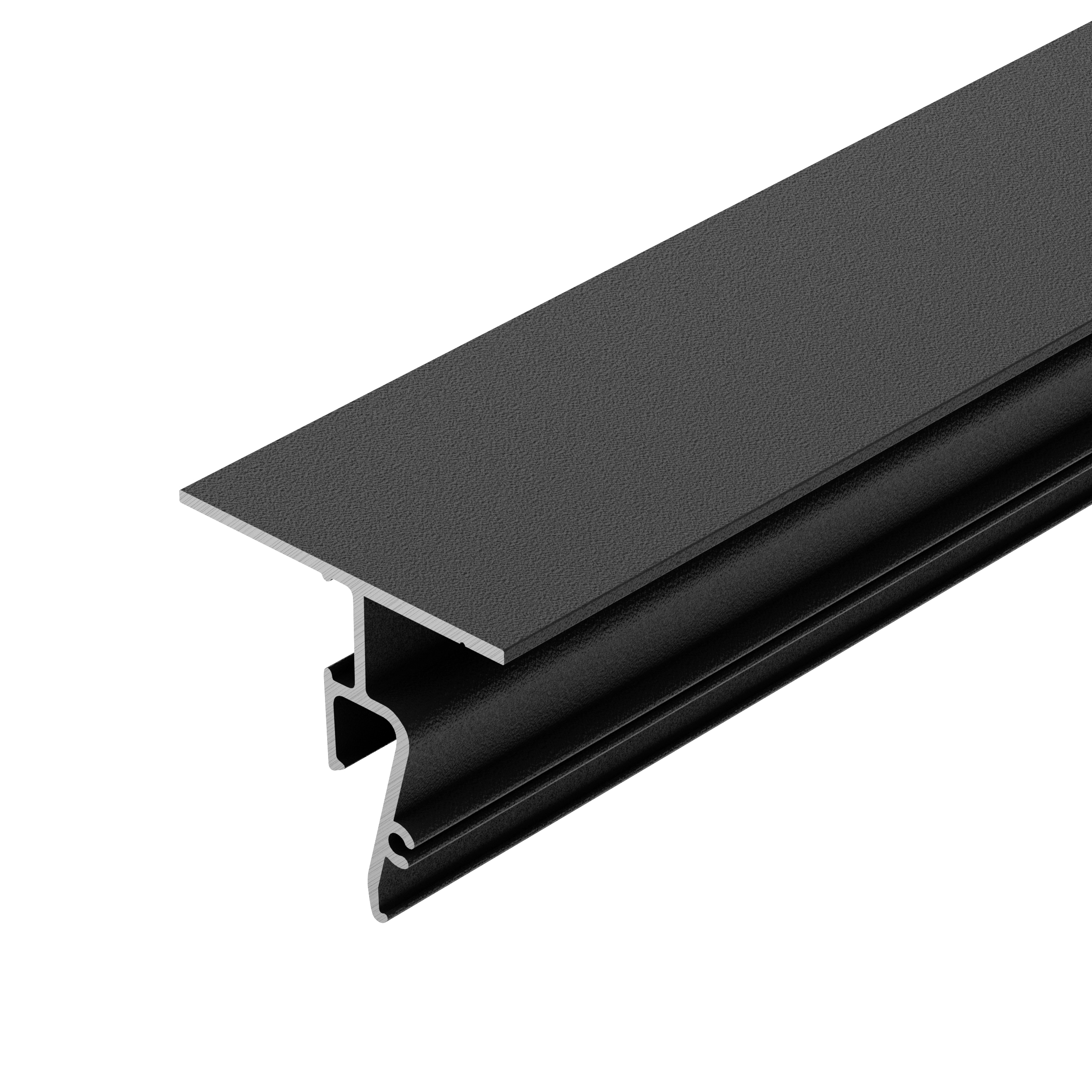 Профиль STRETCH-SHADOW-M-CEIL-2000 BLACK (A2-CONTOUR-PRO) 040703(1) - Алюминиевый профиль для монтажа и контурной подсветки натяжного потолка. Крепится к потолку. Цвет - чёрный RAL9005 (порошковая окраска), покрытие - зернистое. Ширина засвечиваемого конт