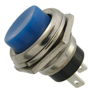 PBS-26B OFF-(ON) СИНИЙ - Кнопочный переключатель PBS-26B, OFF-ON, синий
