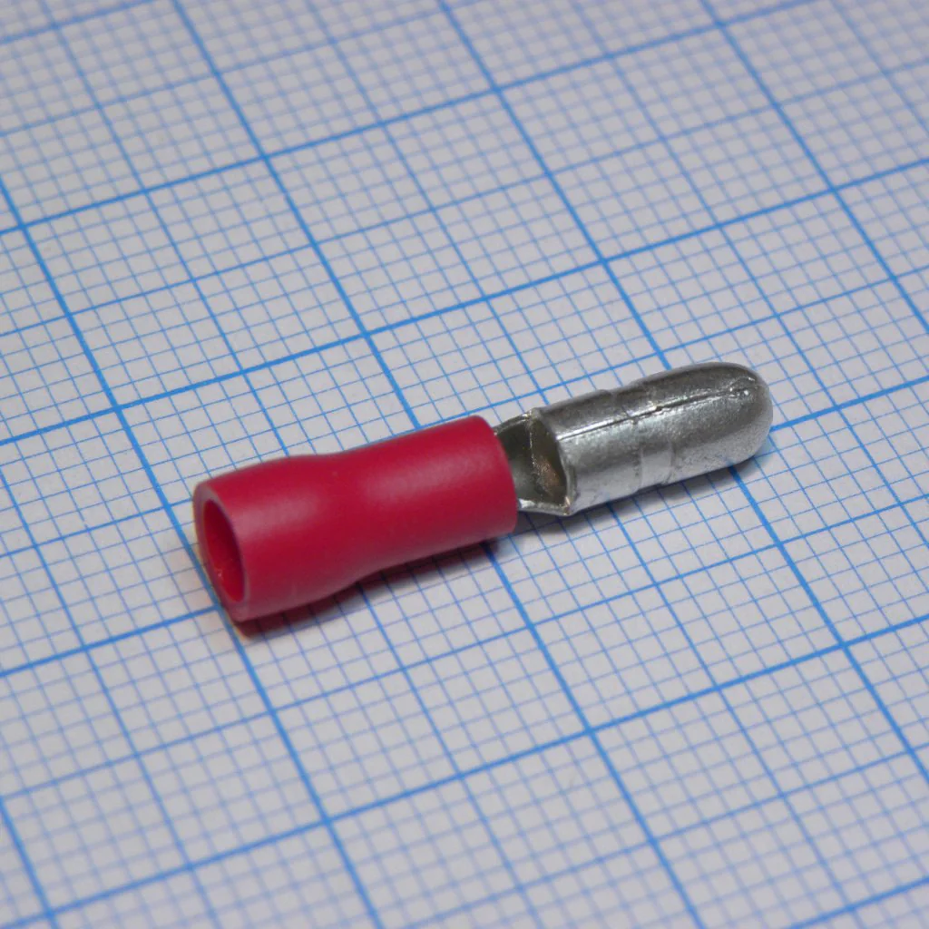 MPD1.25-156 red - наконечник кабельный - штекер трубчатый с изоляцией d=4мм, сеч. пров. 0.5-1.5мм