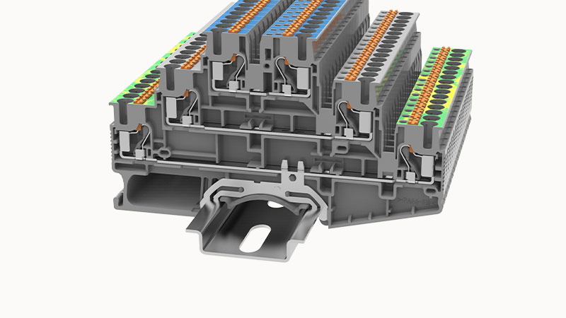 Этажная клемма DS2.5-3L-L/N/PE-01P-11 - Этажная клемма, тип фиксации провода: Push-in,маркировка этажей: L/N/PE, номинальное сечение: 2.5 мм кв., 20A, 500V,ширина: 5,2 мм, цвет: серый, тип монтажа: DIN35