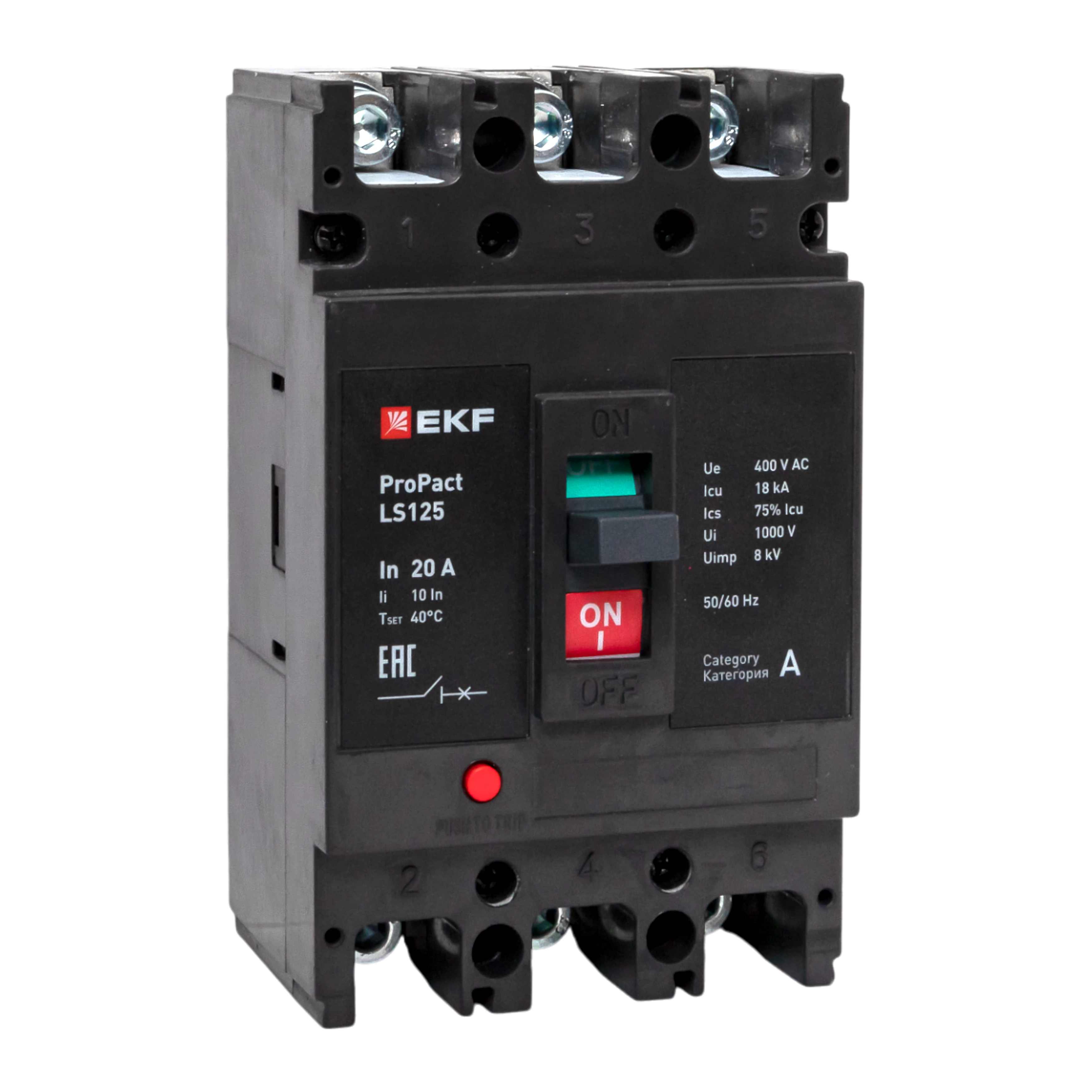 Автоматический выключатель LS125 18кА 3P 20А ProPact EKF