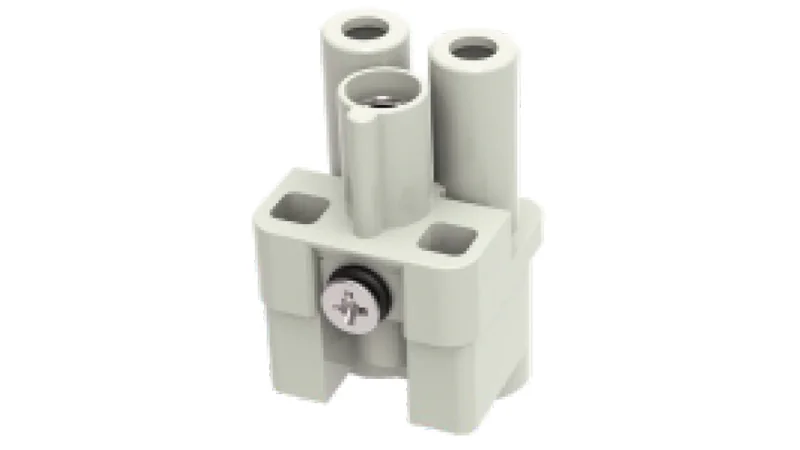 Розеточная контактная вставка DQV-002-F(4-10mm) - Розеточная контактная вставка, аксиальная винтовая фиксация, 2 полюса + PE, типоразмер 3A, 400V, 40A, сечение обслуживаемых проводников 6-10 мм кв,, тип покрытия контактов: серебро