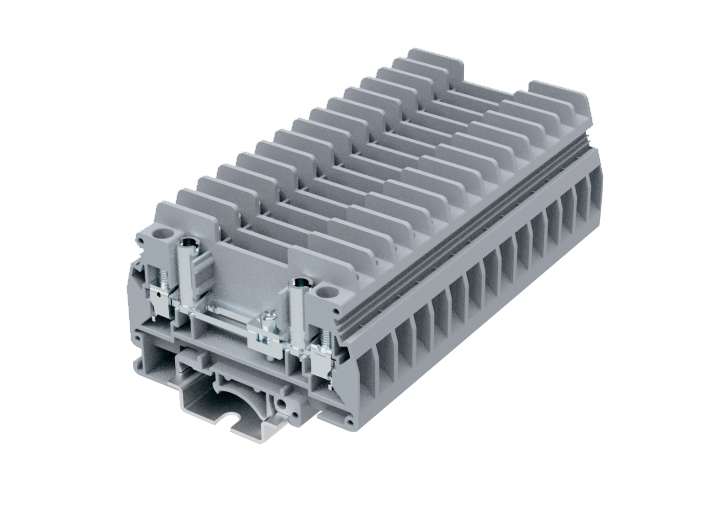 Измерительная клемма SUK6-T-JP-GY - Измерительная клемма, с тестовыми гнездами, тип фиксации провода: винтовой, номинальное сечение: 6 мм кв., 41A, 630V, ширина: 8,2 мм, цвет: серый, тип монтажа: DIN 35