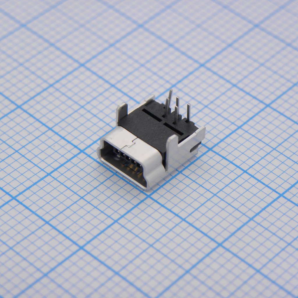 548190519 - Разъем Mini USB тип B, USB 2.0, розетка, 5 вывод(-ов), Монтаж в Сквозное Отверстие