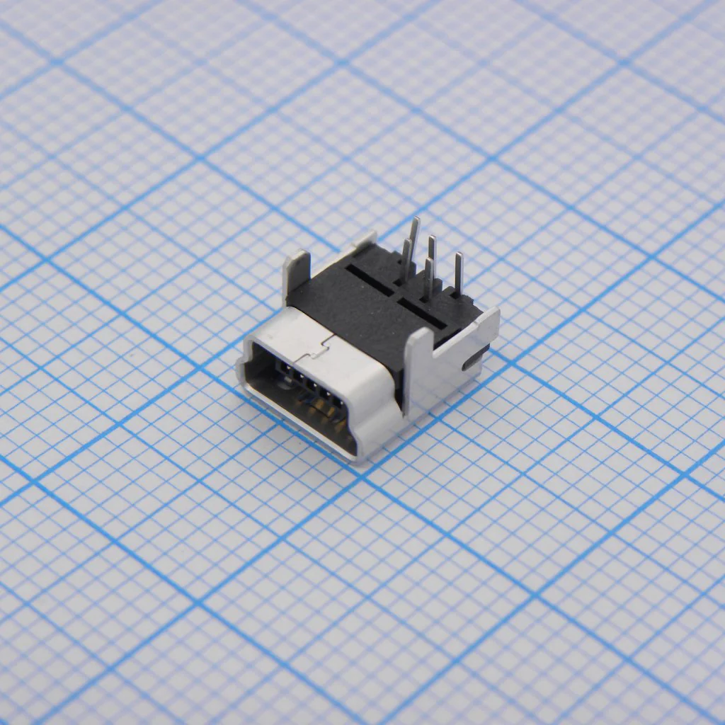 548190519 - Разъем Mini USB тип B, USB 2.0, розетка, 5 вывод(-ов), Монтаж в Сквозное Отверстие