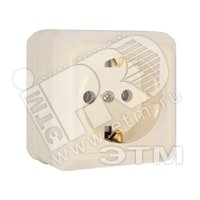 Олимп Розетка с заземлением наружная бежевая Б-О0028