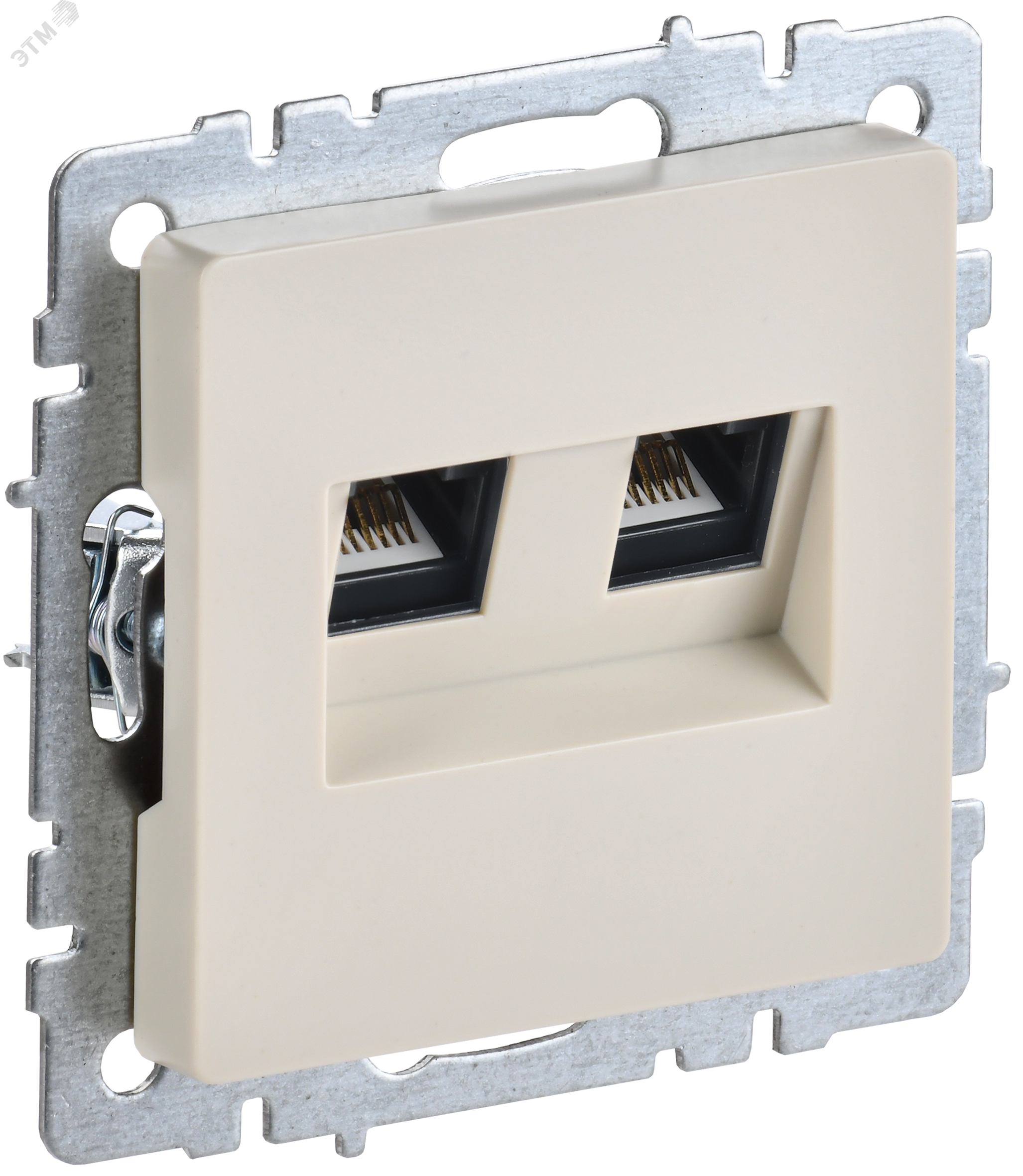 Розетка компьютерная двойная СП RJ45 кат.5E BRITE РК10-2-БрКр беж. BR-K20-1-K10