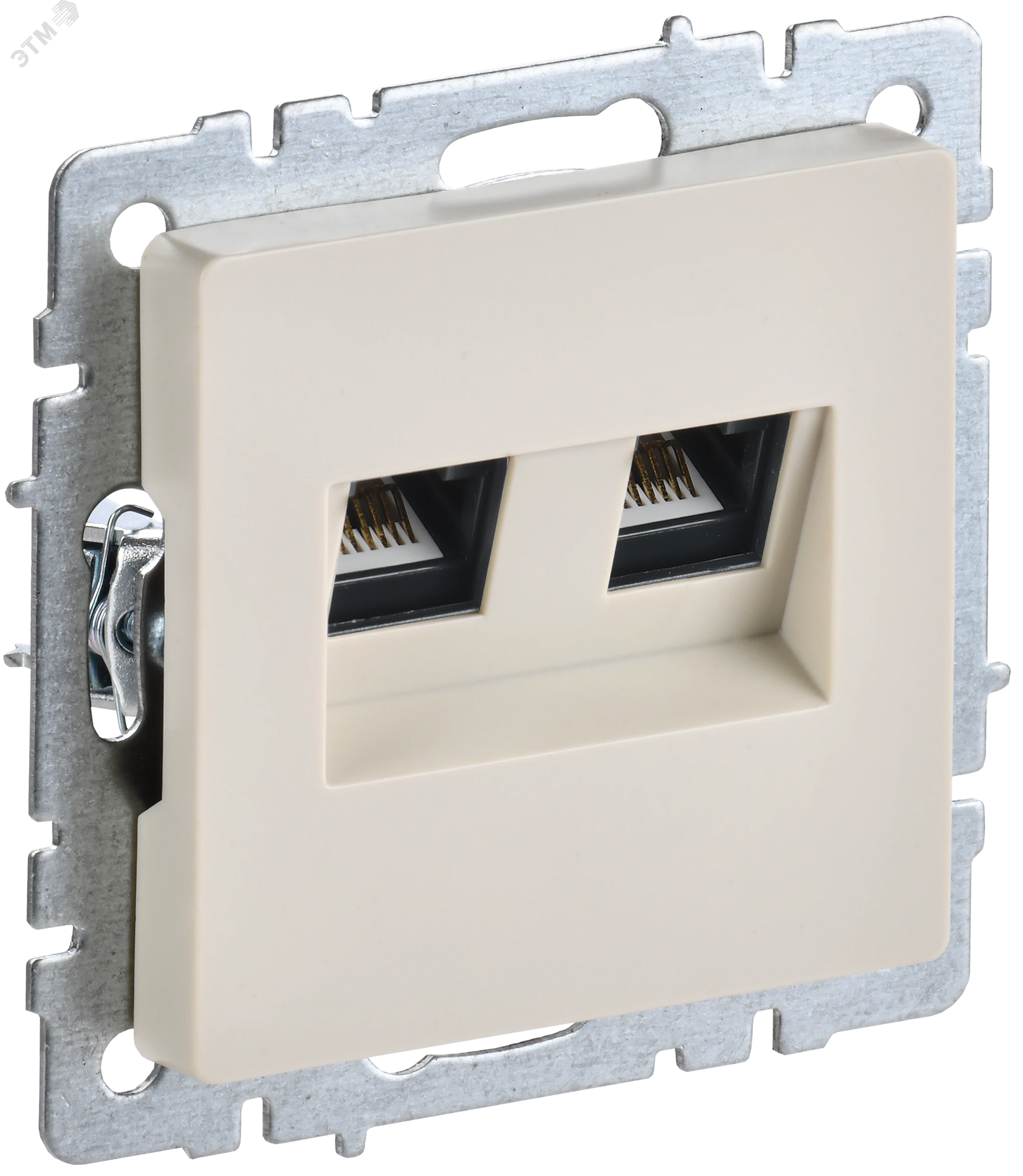 Розетка компьютерная двойная СП RJ45 кат.5E BRITE РК10-2-БрКр беж. BR-K20-1-K10
