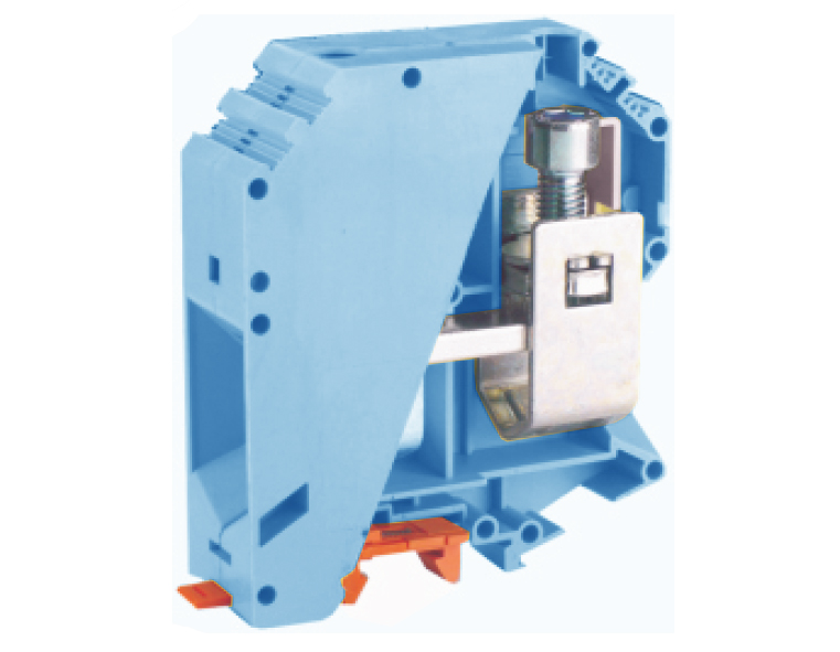 Проходная клемма USK-150(BU) - Проходная клемма, тип фиксации провода: винтовой, номинальное сечение: 16 мм кв., 309A, 1000V, ширина: 32 мм, цвет: синий, тип монтажа: DIN 35