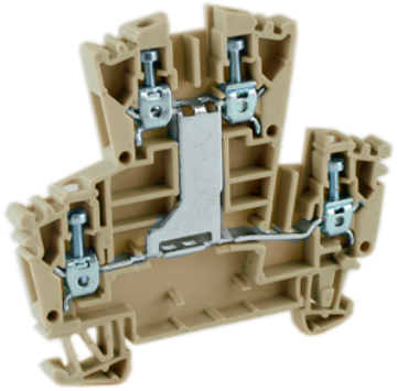 Этажная клемма UKJ-W2.5/2X2(BG) - Этажная клемма, межэтажное соединение, тип фиксации провода: винтовой, номинальное сечение: 2,5 мм кв., 24A, 400V, ширина: 5,2 мм, цвет: бежевый, тип монтажа: DIN 35