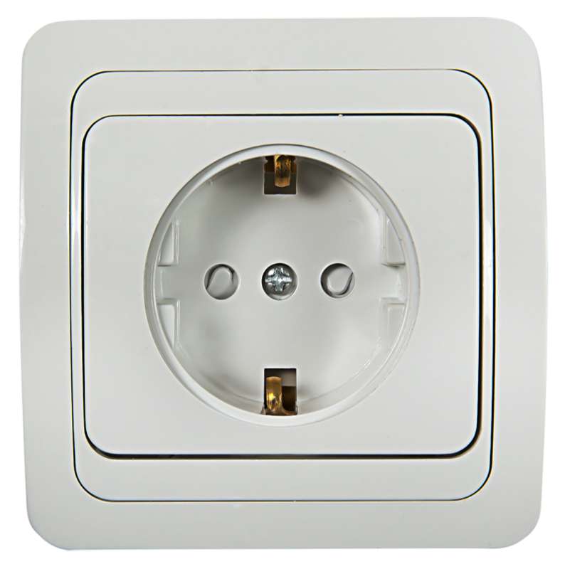 Розетка 1-м CLASSICO защ. шторки с заземл. 2028x бел. ASD / 4690612000978