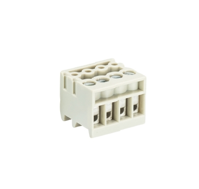 Клемма Wiecon 8543 / 4 OB - Разъем на печатную плату, подвод кабеля сбоку, без маркировки, 4 полюса, шаг: 3,50 мм, винтовая фиксация провода, 160V, 6А, цвет: серый, серия 8543