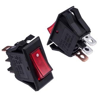 KCD3-101N-C2-R/3P ON-OFF - Клавишный переключатель ON-OFF 3pin с подсветкой, 250В 15А