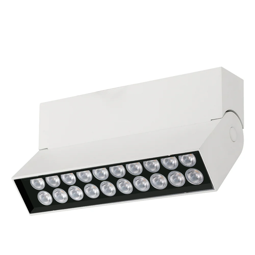 Светильник SP-LOFT-SURFACE-S170-10W Day4000 (WH, 24 deg) 026213 - Накладной поворотный светильник 10Вт. Цвет ДНЕВНОЙ 4000K, св.поток 540-600лм, CRI(Ra)>90, угол 24°. Угол наклона 45°. Корпус прямоугольный, белый алюминий, IP40. Размер LxHxW 170x100x36мм. 