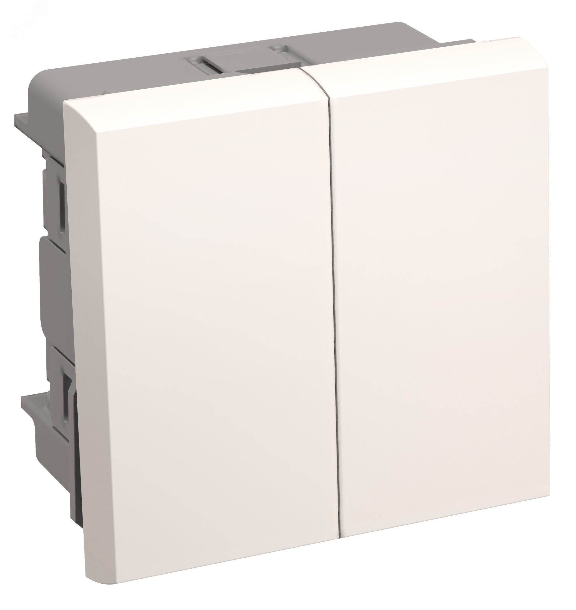 ВК4-22-00-П Выключатель проходной (переключатель) двухклавишный (на 2 модуля) ПРАЙМЕР белый CKK-40D-PD2-K01