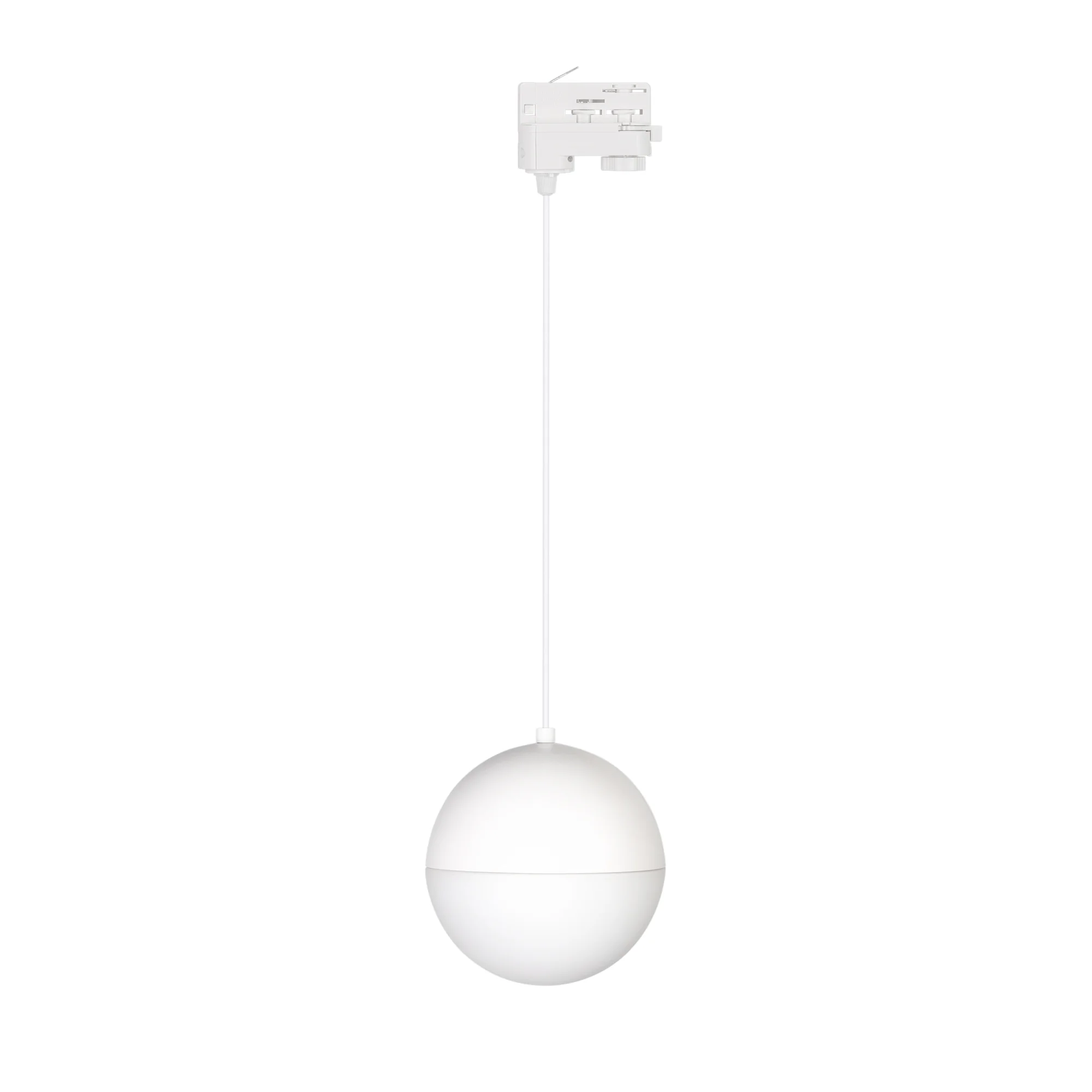 Светильник LGD-EMISFERO-TRACK-HANG-4TR-R150-11W Warm3000 (WH, 170 deg, 230V) 035936 - Светильник подвесной для треков/шин 4 провода. Мощность 11 Вт, св. поток 960 лм, 80 лм/Вт, теплый 3000 K, CRI>90, угол 170°, напряжение питания 230 В. Белый корпус из ал