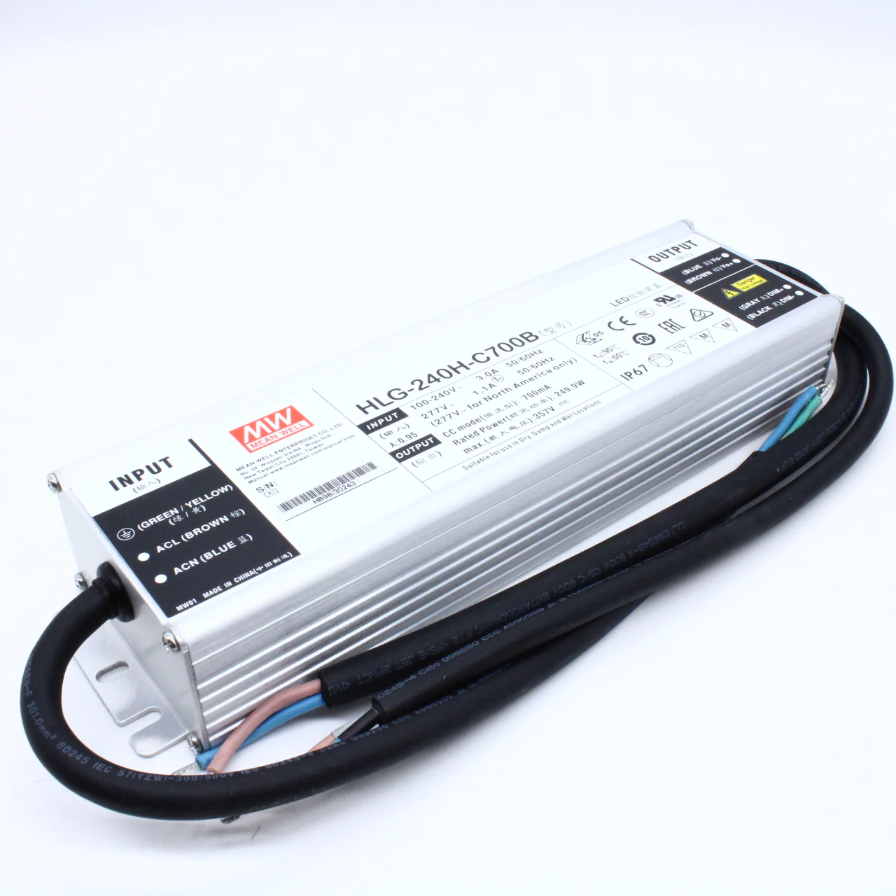 HLG-240H-C700B - AC/DC драйвер электропитания светодиодов, 240 Вт