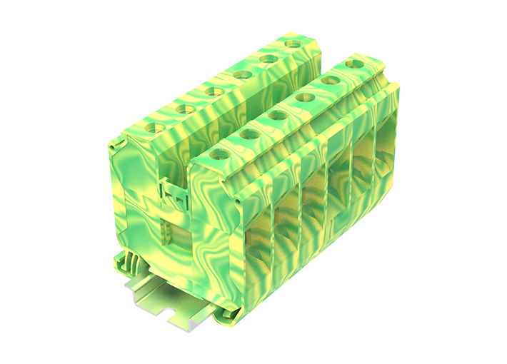 Заземляющая клемма TU35-2-PE - Заземляющая клемма, тип фиксации провода: винтовой, номинальное сечение: 35 мм кв., ширина: 16 мм, цвет: желто-зеленый, тип монтажа: DIN 35