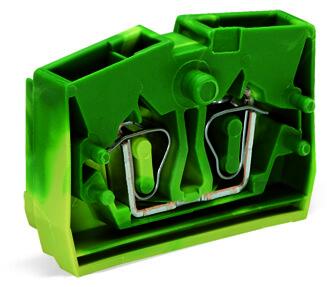 Клемма мини 254327 - Мини клемма, верхний подвод кабеля, 2 точки подключения в клемме, тип фиксации провода: пружинный, номинальное сечение: 2,5 мм кв., 24A, 800V, цвет: желто-зеленый, тип монтажа: без фиксации