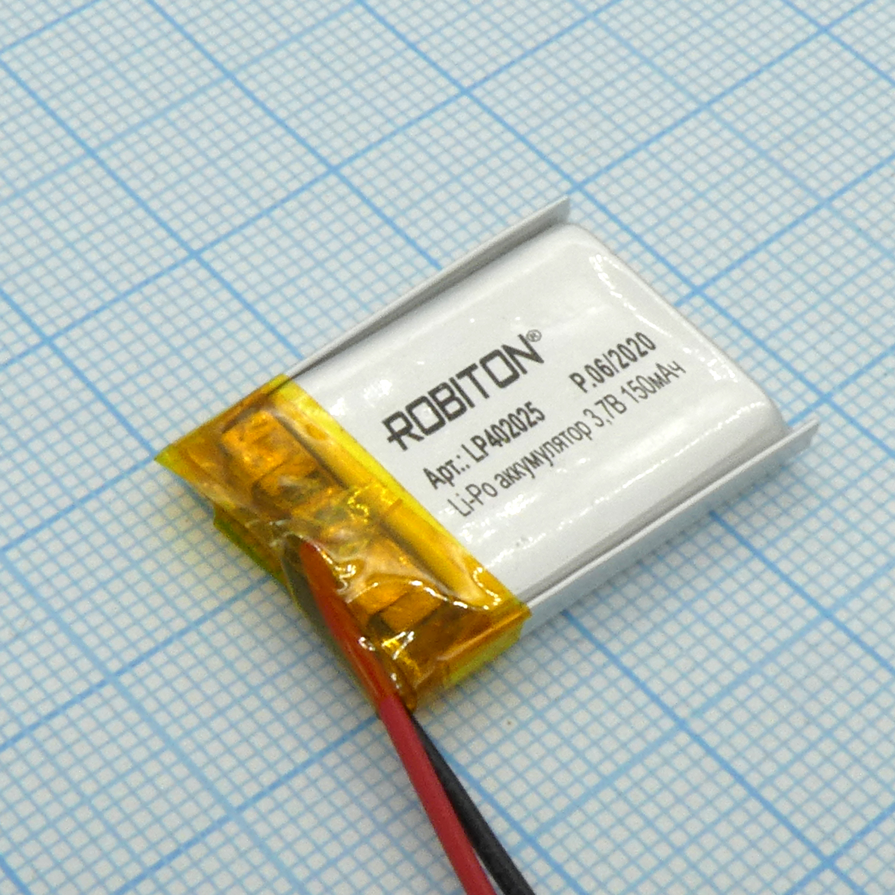 LP402025 - Аккумулятор литий-полимерный (Li-Pol) 4*20*25мм, с защитой