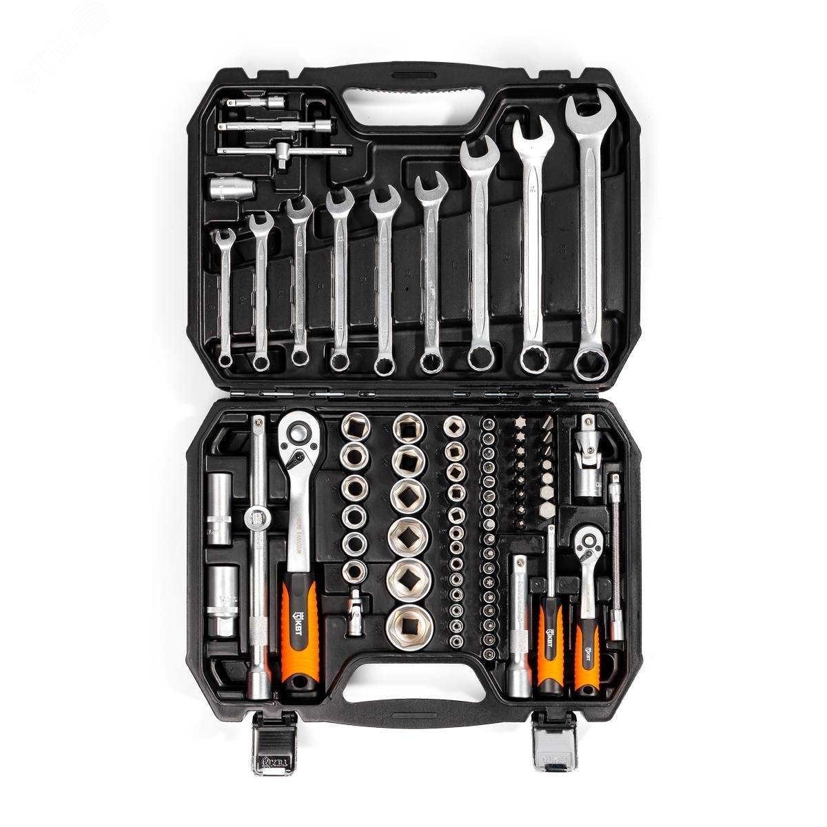 НАИ-06/82 серия KBT-PROFESSIONAL - Набор инструментов с торцевыми шестигранными головками и трещоткой 1/2’’ и 1/4’’