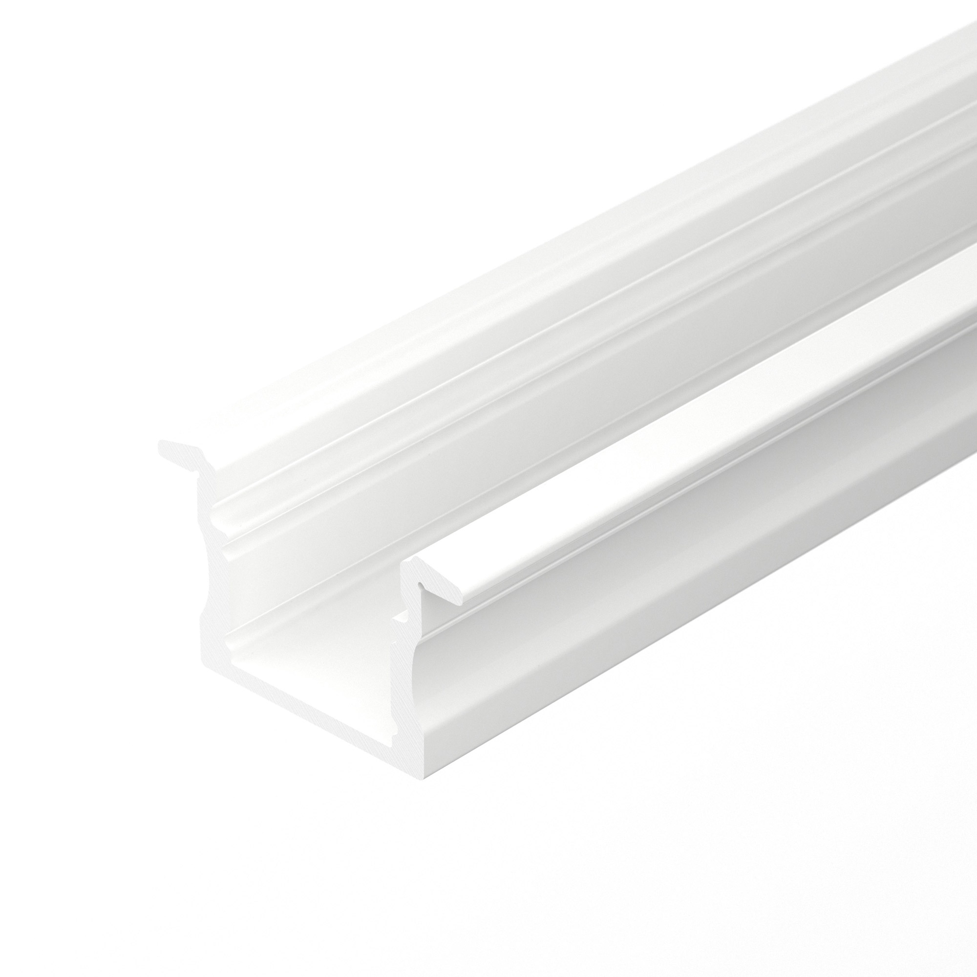 Профиль LINE-2315-F-2000 WHITE 044265 - Алюминиевый встраиваемый профиль для светодиодных лент и линеек. Цвет - белый RAL9003 (порошковая окраска). Габаритные размеры (LхWхH): 2000x23x14,4 мм. Паз для установки 17 мм. Ширина площадки для ленты 12 мм.