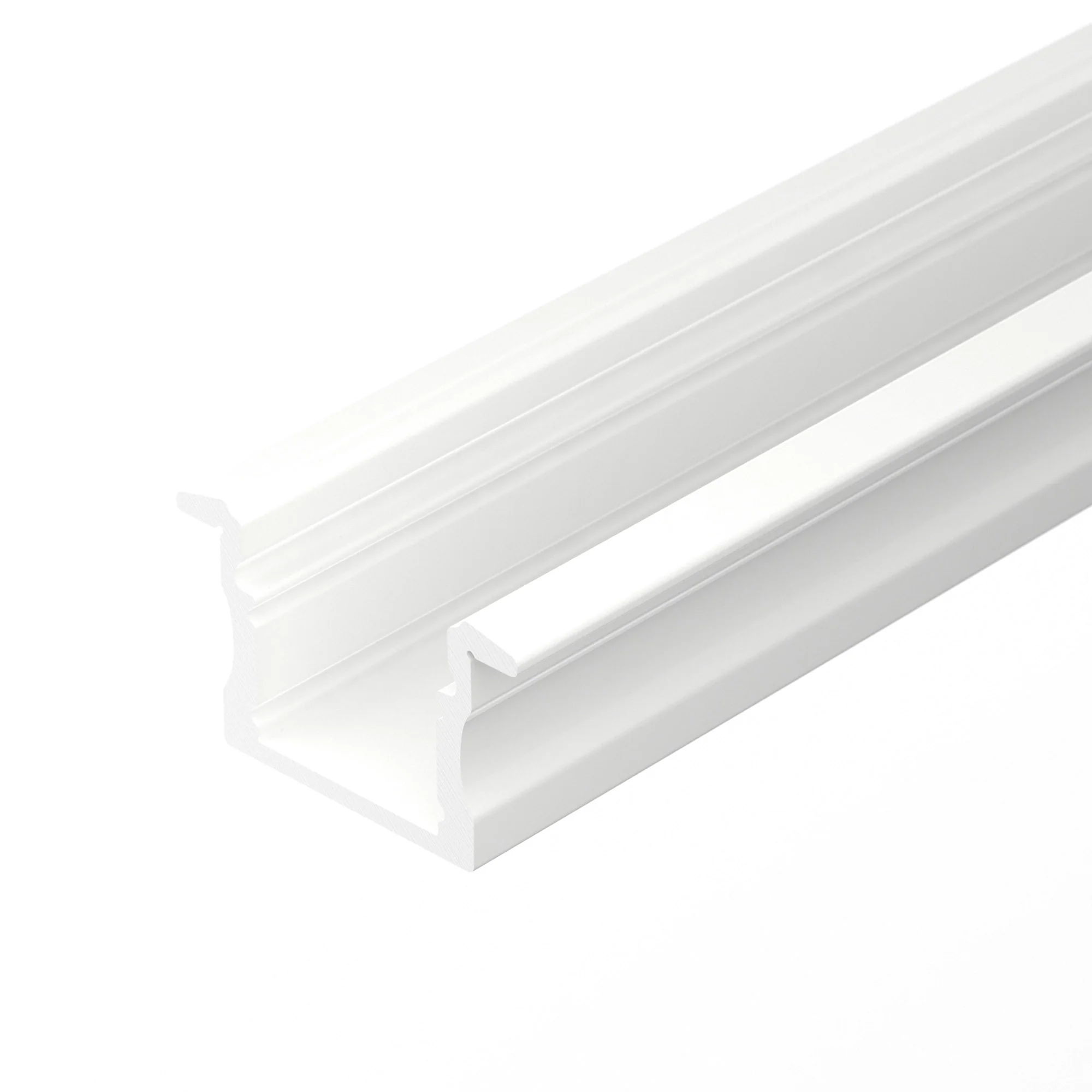 Профиль LINE-2315-F-2000 WHITE 044265 - Алюминиевый встраиваемый профиль для светодиодных лент и линеек. Цвет - белый RAL9003 (порошковая окраска). Габаритные размеры (LхWхH): 2000x23x14,4 мм. Паз для установки 17 мм. Ширина площадки для ленты 12 мм.