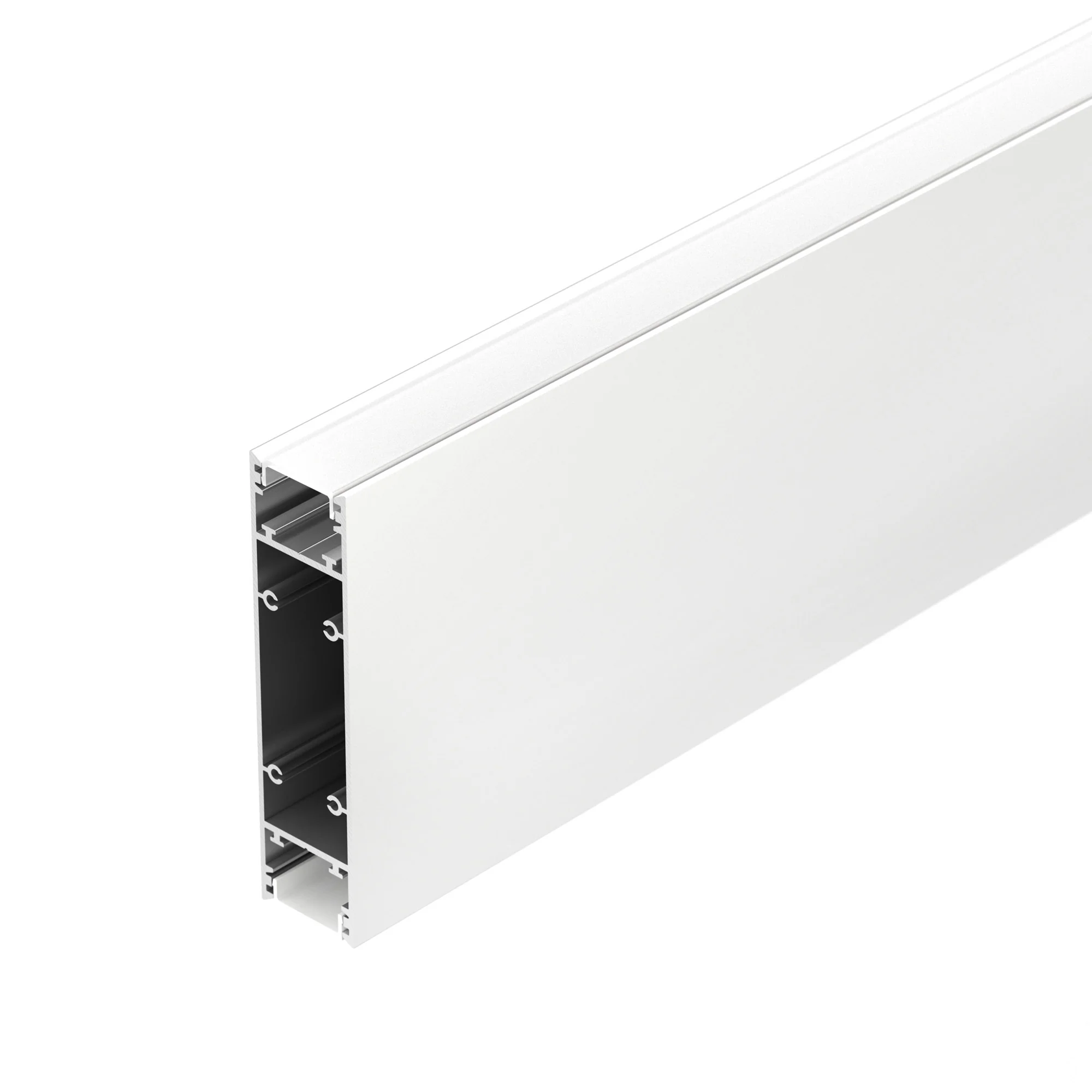 Профиль SL-LINE-25100-DUAL-2500 WHITE 043112 - Алюминиевый профиль для светодиодных лент и линеек, свечение вверх и вниз. Цвет - белый RAL9003 (порошковая окраска). Габаритные размеры (LхWхH): 2500x25x100 мм. Ширина площадки для ленты 12 мм. Экраны, заглу