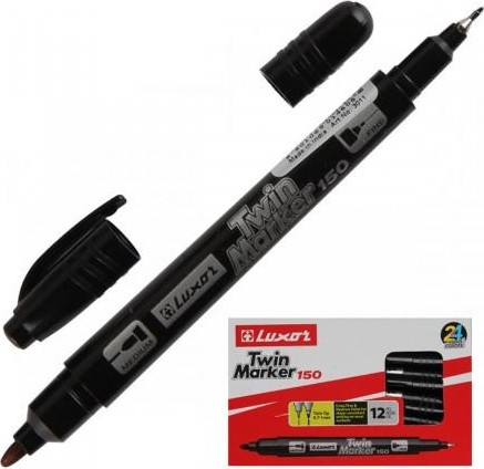 Маркер Luxor "150" 3011 2-сторон.черный - для надписей на ПВХ