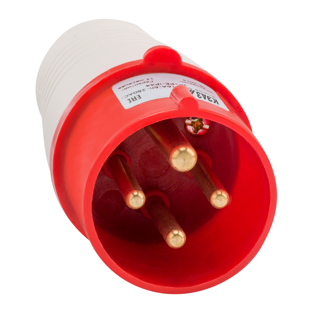 Вилка кабельная 014 16А 380AC 3P+PE 6ч IP44 222737