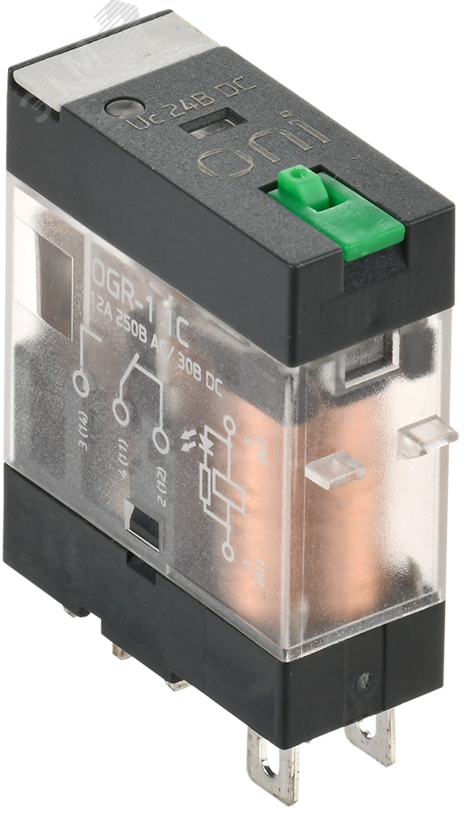 Реле общего назначения OGR-1 1C 24В DC со светодиодом и тестовой кнопкой OGR-1-1C-DC24V-L-B