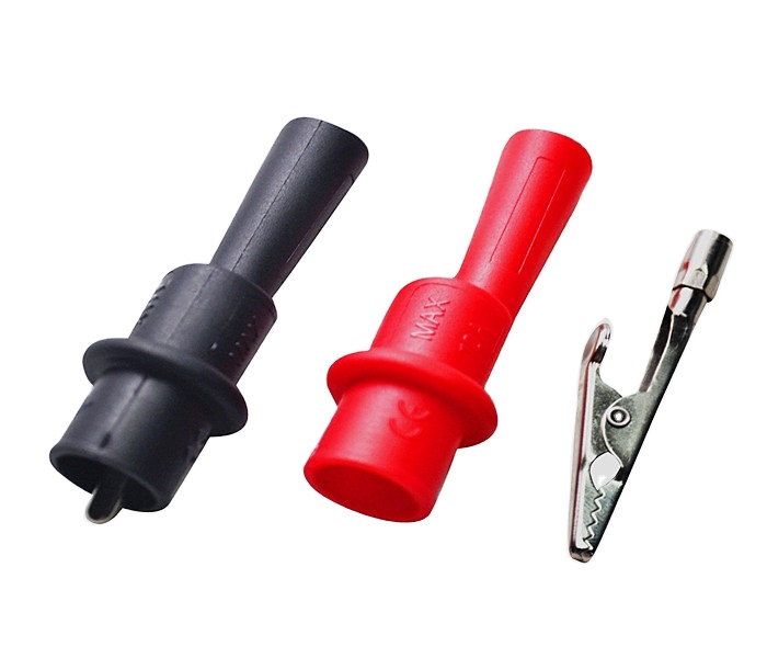 BC55-30080 - Зажим крокодил для щупов D=4мм, комплект 2шт (красный+черный), используются с щупами BC55-10210