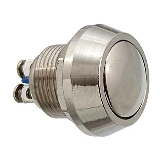 PBS-28B    D-12 MM STEEL - Кнопка антивандальная металлическая, 2А 36В, без фиксации на замыкание, резьба М12