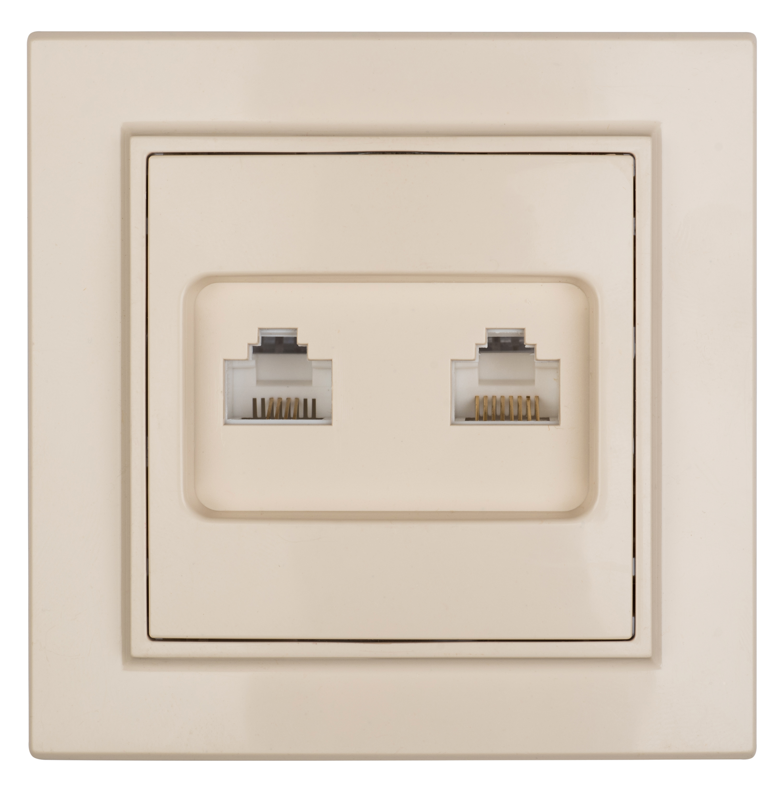 Минск Розетка RJ-45 2-местная СП бежевая EKF