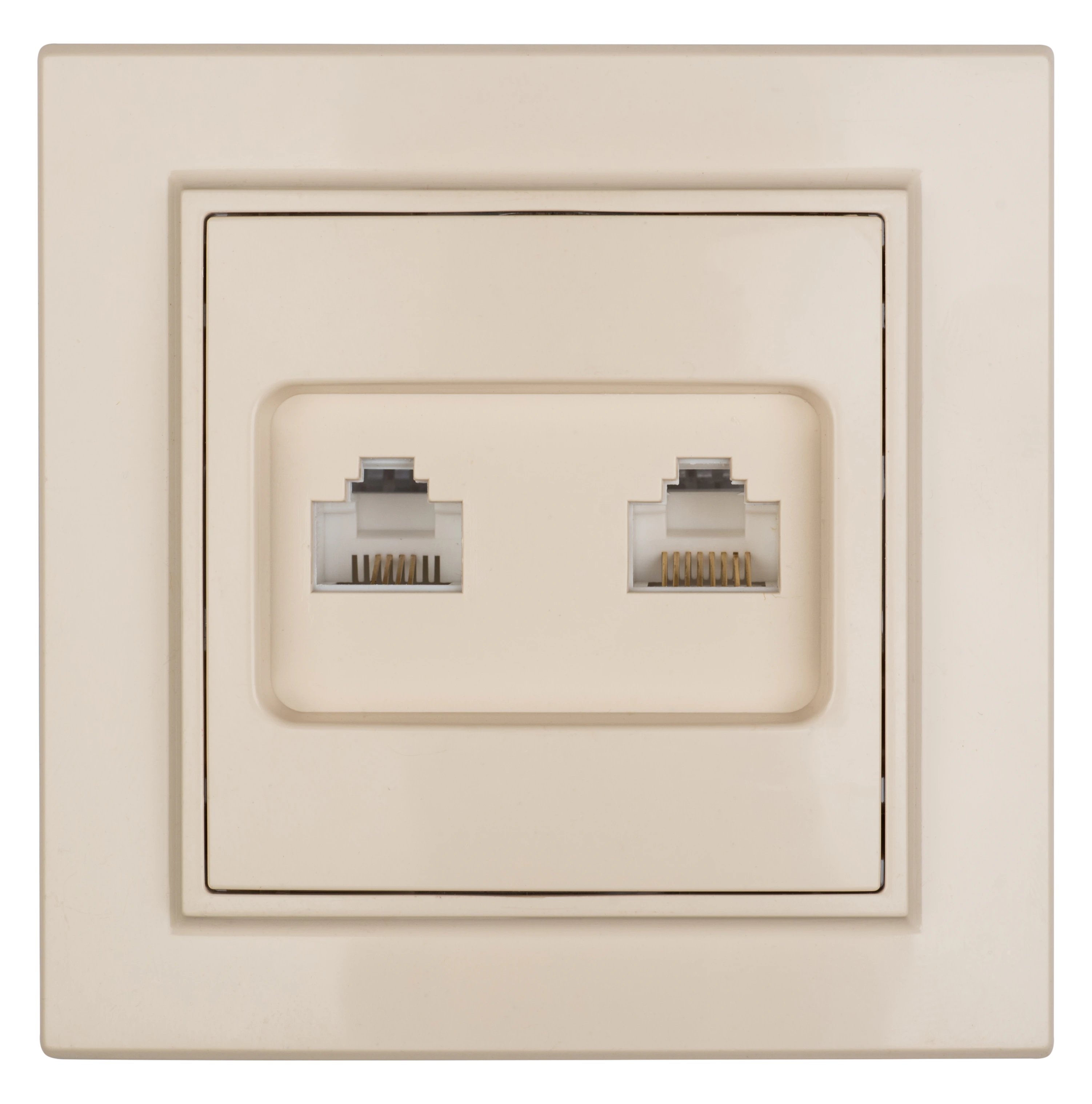 Минск Розетка RJ-45 2-местная СП бежевая EKF